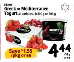 Farm Boy Liberté Greek or Méditerranée Yogurt offer