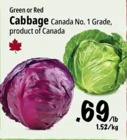 Farm Boy Green or Red Cabbage 1.52/kg offer