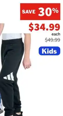 Sports Experts ADIDAS ESSENTIALS BIG LOGO Boys' fleece pants offer