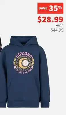 Sports Experts RIPZONE TENLEY Girls' fleece hoodie offer