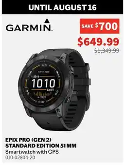 Sports Experts GARMIN EPIX PRO (GEN 2) STANDARD EDITION 51 MM Smartwatch with GPS offer