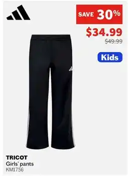 Sports Experts ADIDAS TRICOT Girls' pants offer