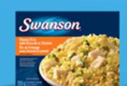 Walmart Swanson cheesy rice with broccoli & chicken frozen entrees offer
