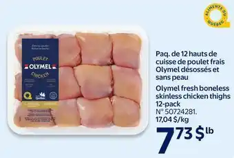 Walmart Olymel fresh boneless skinless chicken thighs 12-pack offer