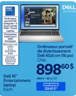 Walmart Dell 16 Entertainment laptop offer