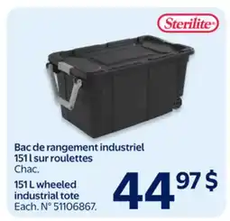 Walmart Sterilite 151L wheeled industrial tote offer