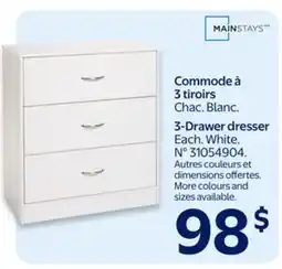 Walmart 3-Drawer dresser offer