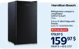 Walmart 3.3-cu. ft. Mini fridge with freezer offer