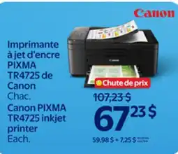 Walmart Canon PIXMA TR4725 inkjet printer offer