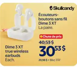 Walmart Skullcandy Dime 3 XT true wireless earbuds offer