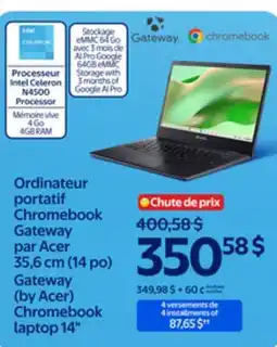 Walmart Gateway (by Acer) Chromebook laptop 14 offer