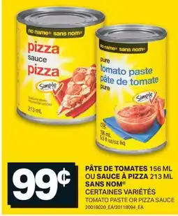 L'Intermarché PÂTE DE TOMATES 156 ML OU SAUCE À PIZZA 213 ML SANS NOM | TOMATO PASTE OR PIZZA SAUCE offer