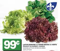 L'Intermarché LAITUE ROMAINE OU FRISÉE ROUGE | ROMAINE LETTUCE OR RED OR GREEN LEAF LETTUCE offer