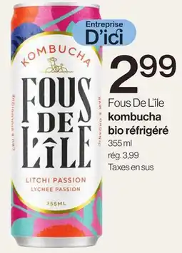 Avril Fous De L'île kombucha bio réfrigéré offer