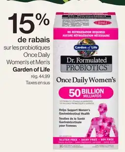Avril garden of life les probiotiques once daily women's et men's offer