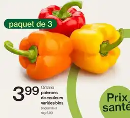 Avril Ontario poivrons de couleurs variées bios offer