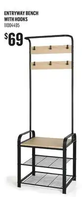 Canac Entryway Bench with Hooks offer
