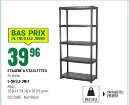 BMR ÉTAGÈRE À 5 TABLETTES offer