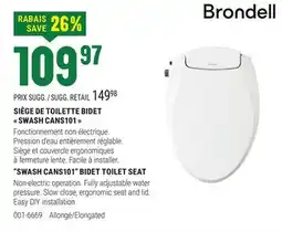 BMR SIÈGE DE TOILETTE BIDET SWASH CANS101 offer