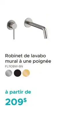 Bath Depot Robinet de lavabo mural à une poignée Collection Sky offer