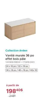 Bath Depot Vanité murale 36 po effet bois pâle Collection Arden offer