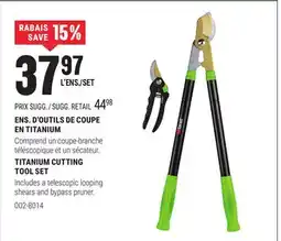 BMR ENS. D'OUTILS DE COUPE EN TITANIUM offer