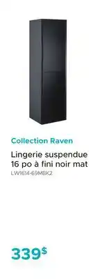 Bath Depot Collection Raven Lingerie suspendue 16 po à fini noir mat offer