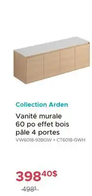 Bath Depot Vanité murale 60 po effet bois pâle 4 portes Collection Arden offer