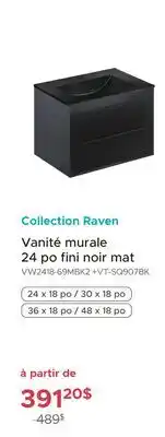 Bath Depot Vanité murale 24 po fini noir mat Collection Raven offer