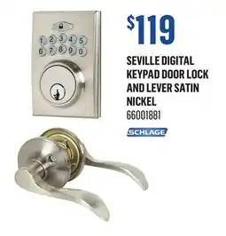 Canac Seville Digital Keypad Door Lock and Lever Satin Nickel offer