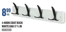 Canac 4-Hook Coat Rack White Oak 17 3/4in offer
