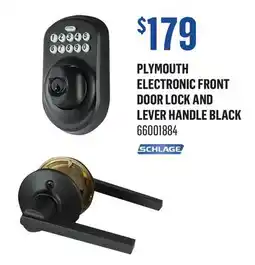 Canac Plymouth Electronic Front Door Lock and Lever Handle Black offer