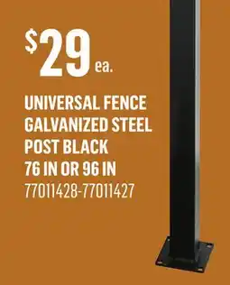 Canac Universal Fence Galvanized Steel Post Black offer