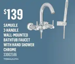 Canac Samuele 2-Handle Wall-Mounted Bathtub Faucet with Hand Shower Chrome offer
