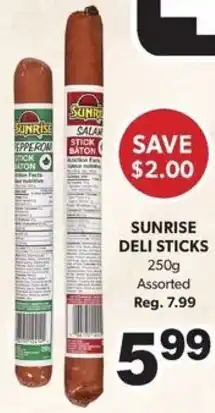 Colemans Sunrise deli sticks offer