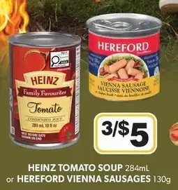 Colemans Heinz tomato soup or hereford vienna sausages offer
