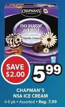 Colemans Chapman's no sugar added ice cream offer