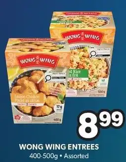 Colemans Wong wing entrees offer