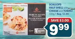 Colemans Scallops half shell with, cheese and tobiko offer
