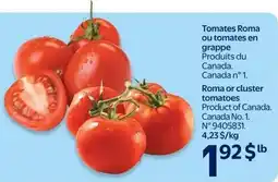 Walmart Roma or cluster tomatoes offer