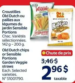 Walmart Old Dutch chips or Sensible Portions Garden Veggie straws offer