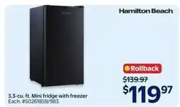 Walmart Hamilton Beach Mini Fridge offer