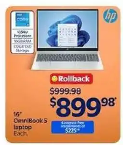 Walmart 16 OmniBook 5 Laptop offer