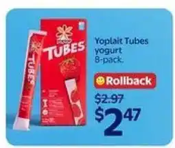 Walmart Yoplait Tubes yogurt 8-pack offer