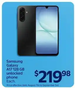 Walmart Samsung Galaxy A17 128 GB unlocked phone offer