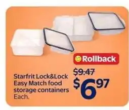Walmart Starfrit Lock&Lock Easy Match food storage containers offer