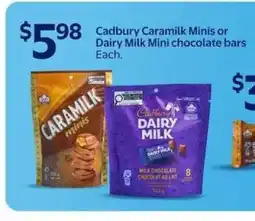 Walmart Cadbury Caramilk Minis or Dairy Milk Mini chocolate bars offer