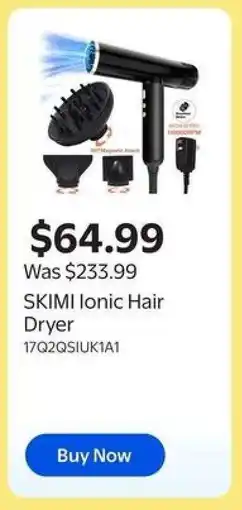 Walmart SKIMI Ionic Hair Dryer offer