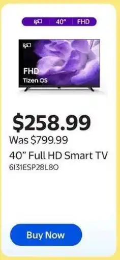 Walmart 40” Full HD Smart TV offer