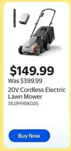 Walmart 20V Cordless Electric Lawn Mower offer